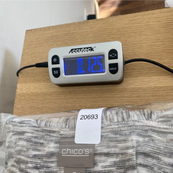 Chicos Top Womens 2 US Large Gray Volcanoe Spacedye Asymmetrical Spliced Tunic - Picture 11 of 11